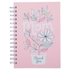Image of Thank You Mom Pink and White Daisy Spiral Journal - 1 Thessalonians 5:16-18