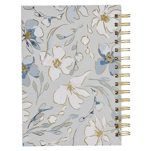 Commit to the Lord Pale Blue Floral Spiral Journal - Proverbs 16:3
