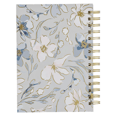 Commit to the Lord Pale Blue Floral Spiral Journal - Proverbs 16:3