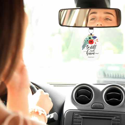 Oval Be Still Rearview Mirror Ornament