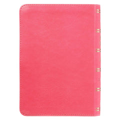 Pink Faux Leather Large Print Compact King James Version Bible