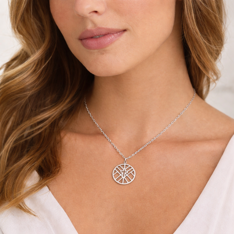 Geometric Circle Cross Necklace