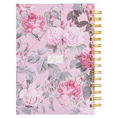 More Precious than Rubies Pink Floral Large Spiral Journal - Proverbs 31:10