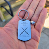 Image of Iron Sharpens Iron Key Chain: Proverbs 27:17 Engraving