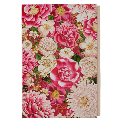 Grace Upon Grace Pink Floral Quarter-bound Journal