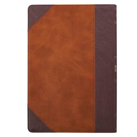 Two-tone Brown Faux Leather Large Print Thinline King James Version Bible