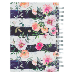 Bless You and Keep You White and Pink Floral Spiral Journal - Numbers 6:24-25