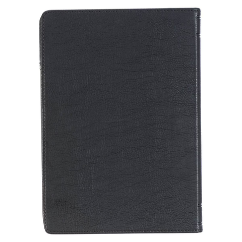 Be Strong in the Lord Black and Gray Lion Faux Leather Journal - Ephesians 6:10