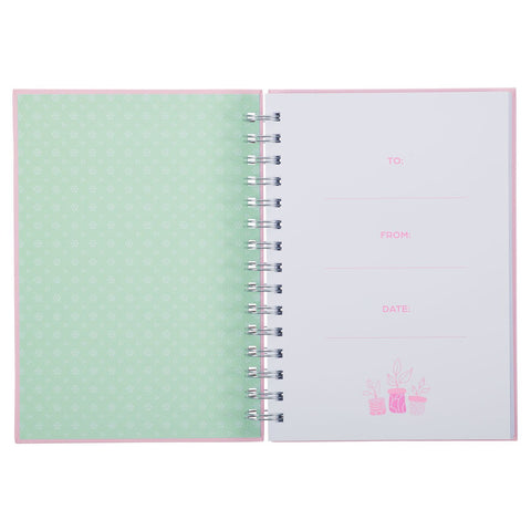 Thank You Mom Pink and White Daisy Spiral Journal - 1 Thessalonians 5:16-18