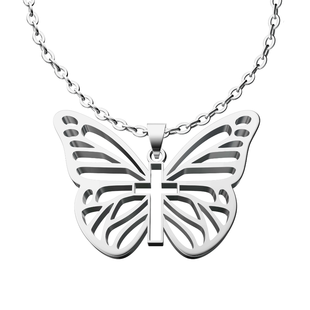 Butterfly Cross Necklace