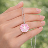 Image of Multi-Pink Hexagon Enamel Necklace