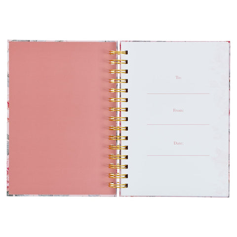 More Precious than Rubies Pink Floral Large Spiral Journal - Proverbs 31:10