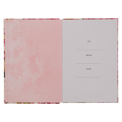 Grace Upon Grace Pink Floral Quarter-bound Journal