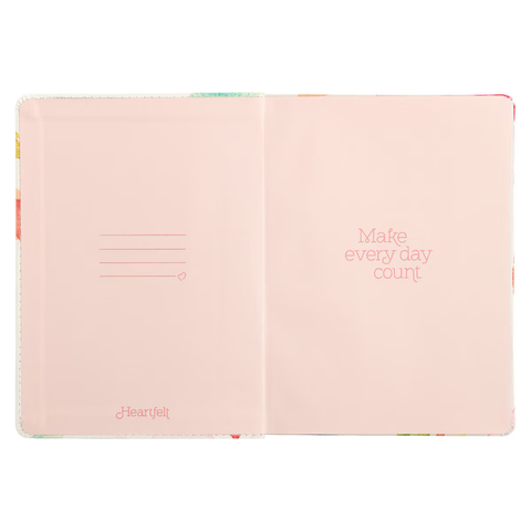 Make Every Day Count Pink Daisies Handy-size Faux Leather Journal