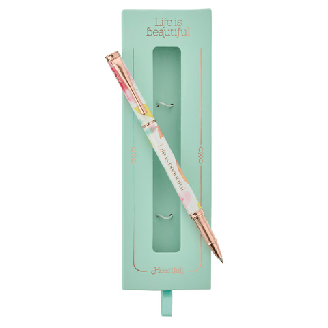 Life is Beautiful Pink Daisies Gift Pen