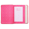 Image of Pink Faux Leather Large Print Compact King James Version Bible
