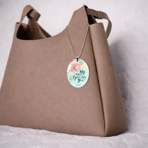 Oval My Peace Rearview Mirror Ornament