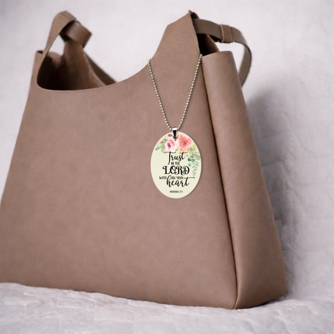 Oval Trust in The Lord Rearview Mirror Ornament