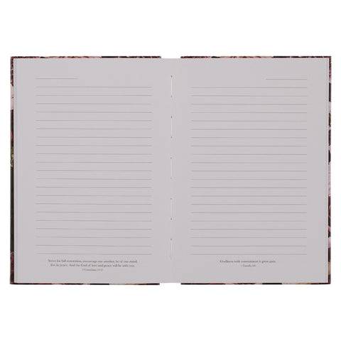 All Things Are Possible Burgundy Floral Quarter-bound Journal