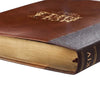 Image of Two-tone Brown Faux Leather Large Print Thinline King James Version Bible