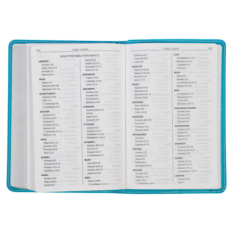 Turquoise Faux Leather Compact King James Version Bible