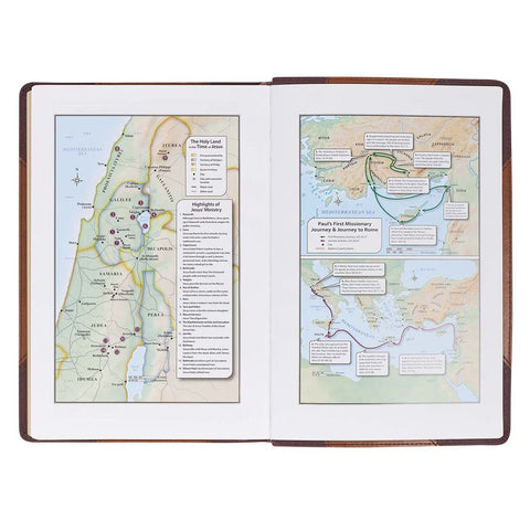 Two-tone Brown Faux Leather Large Print Thinline King James Version Bible