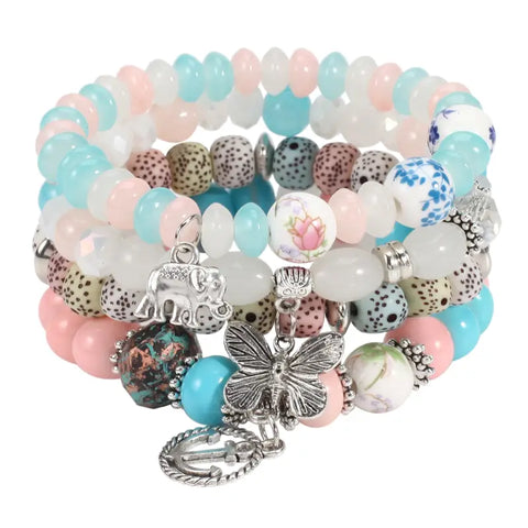 Stackable Bead Bracelet w/ Charms