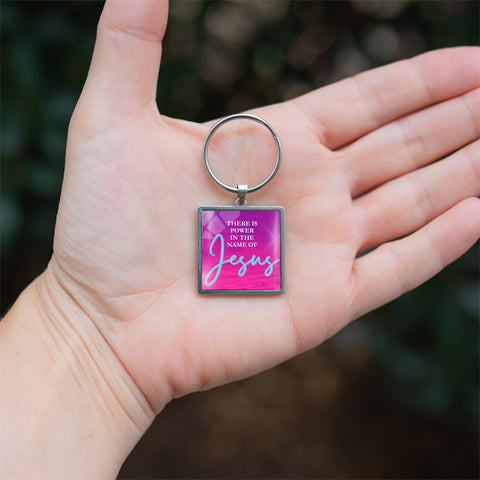 Power In Jesus (Square) Key Chain