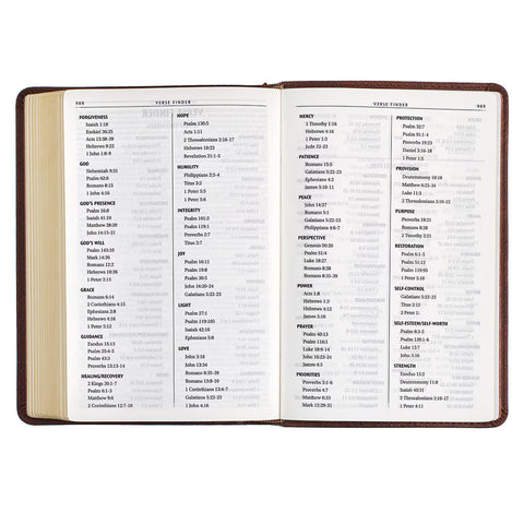 Chestnut Brown Faux Leather Compact King James Version Bible