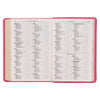 Image of Pink Faux Leather Large Print Compact King James Version Bible