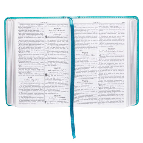 Turquoise Faux Leather Compact King James Version Bible
