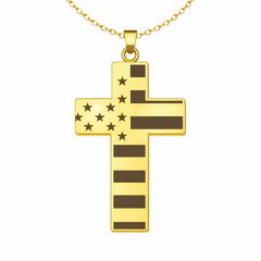 American Flag Cross Necklace