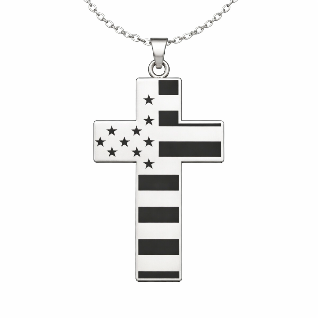 American Flag Cross Necklace
