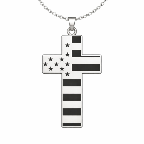 American Flag Cross Necklace