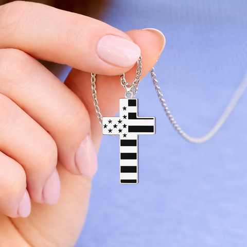 American Flag Cross Necklace