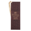 Image of Be Still and Know Brown Faux Leather Bookmark - Psalm 46:10