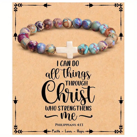 I Can Do All Things Natural Stone Bracelet