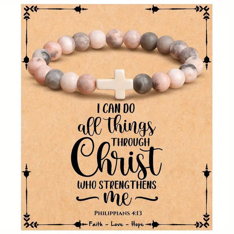 I Can Do All Things Natural Stone Bracelet