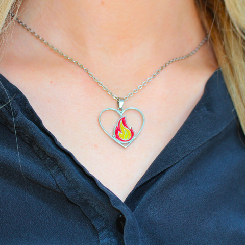 Heart On Fire Necklace (Ships 10-6-23)