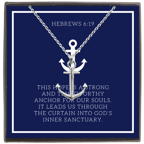 Anchor of Hope Necklace: Hebrews 6:19 (Ships 3-29-24)