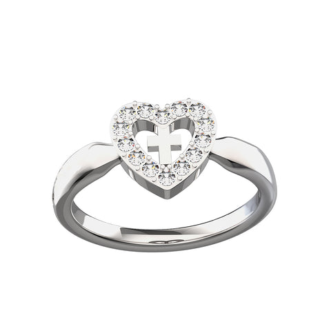 Diamond (Heart) Cross Ring (Ships by 10-29-24)