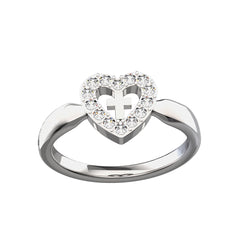 Diamond (Heart) Cross Ring