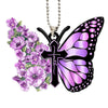 Image of Faith Butterfly Key Chain, Rearview Mirror Ornament - Purple