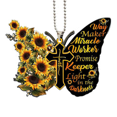 Faith Butterfly Key Chain, Rearview Mirror Ornament - Way Maker