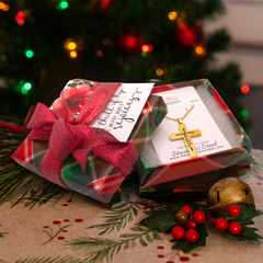 (Gift-wrapped) Faith Inside Cross Necklace - Gold