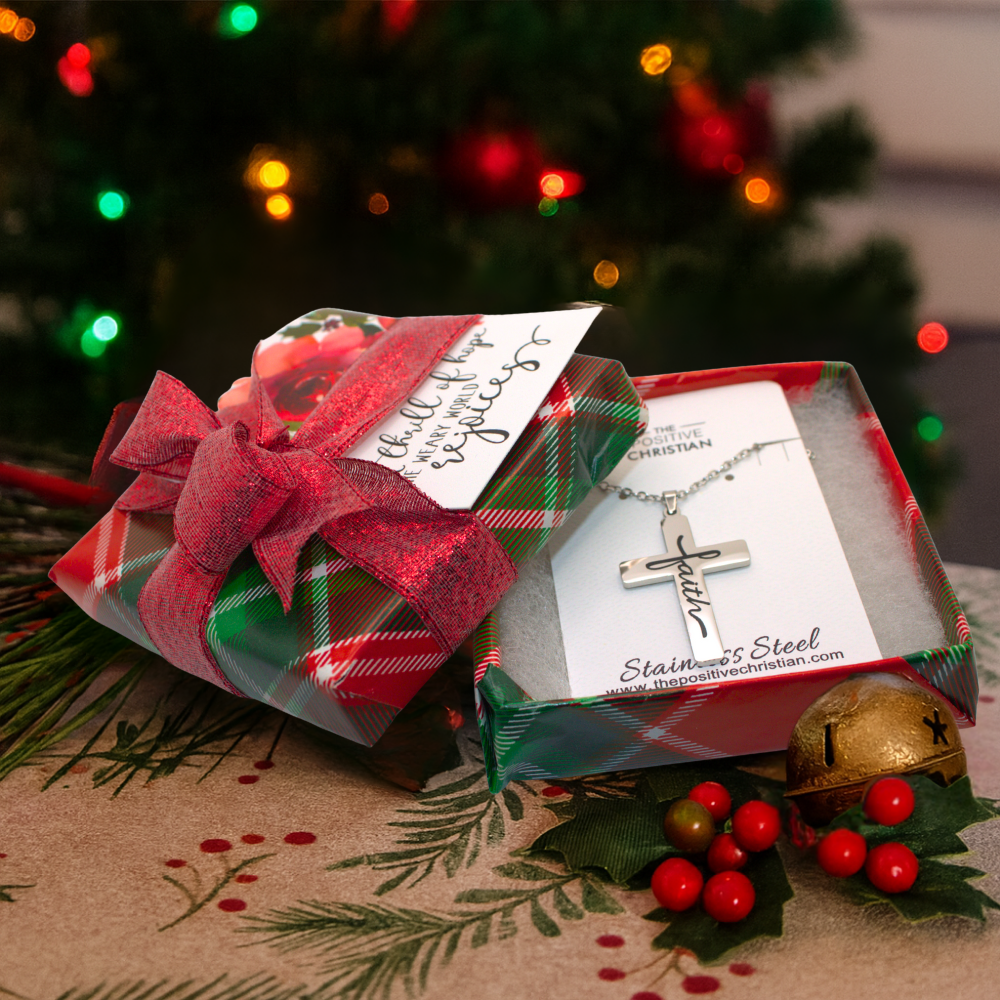 (Gift-wrapped) Faith Inside Cross Necklace - Silver
