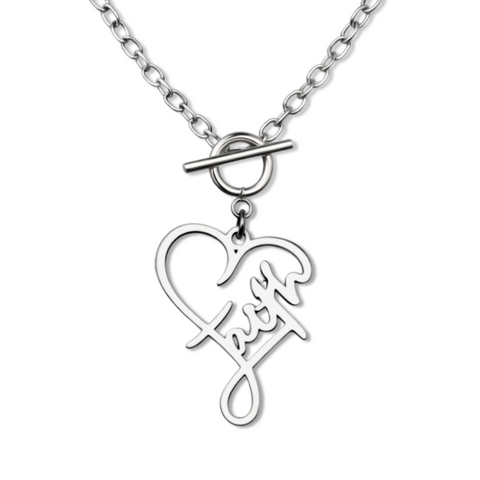 Faith Heart Toggle Necklace