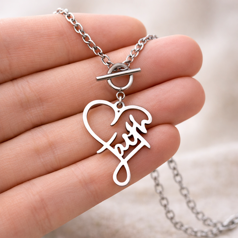 Faith Heart Toggle Necklace