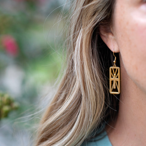 Geometric Cross Earrings