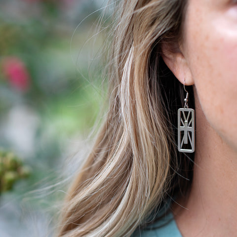 Geometric Cross Earrings (Ships by 10-29-24)